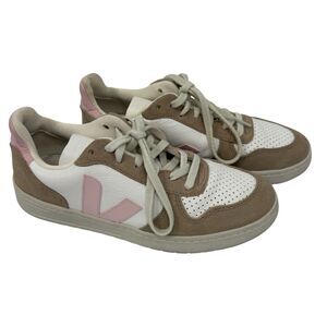 Veja V-10 Womens Leather White Petale Sahara Low Top Sneakers Size 9